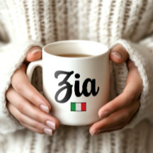 Zia (Tante) Italienische Flagge Tasse