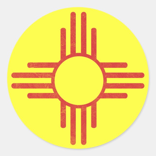 Zia Vintag Runder Aufkleber (Vorderseite)