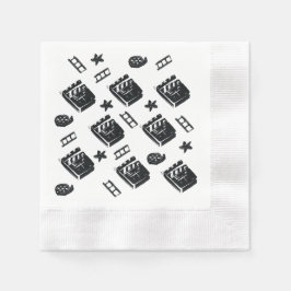 Ziak-Muster mit Kinosymbolen und Klappbrett Serviette