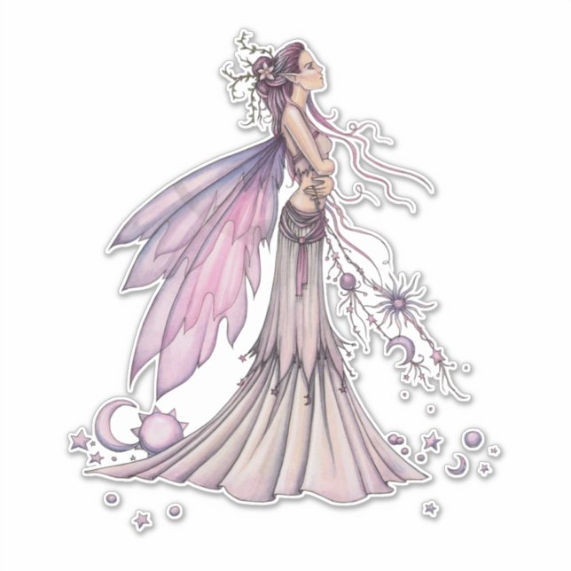 Ziarre Fairy Fantasy Art Illustration Aufkleber (Vorderseite)