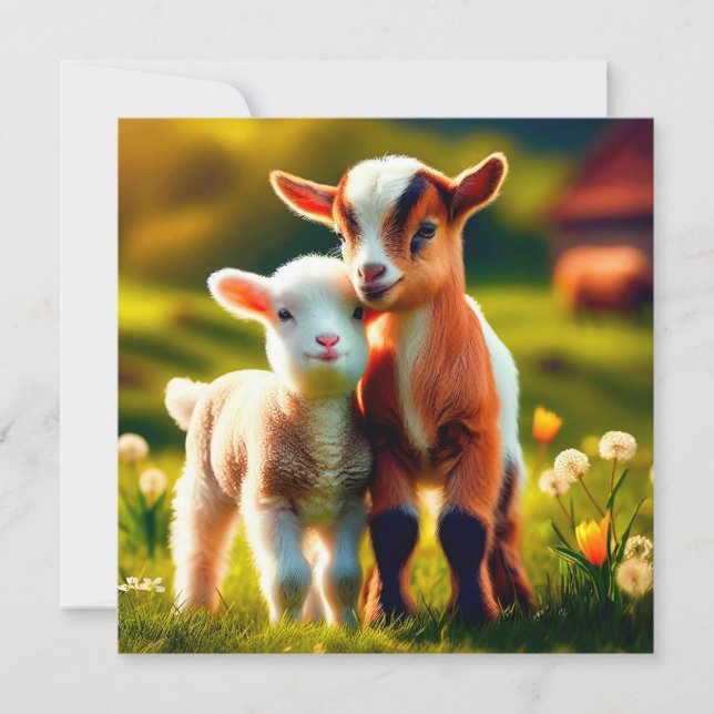 Zicklein Feiertagskarte (Vorderseite)