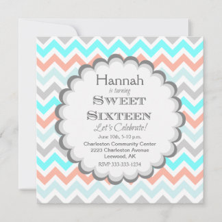 Zickzack 16 . Geburtstag Einladung zum Geburtstag