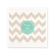 Zickzack 20. Geburtstagsparty P Napkin Wählen Sie 