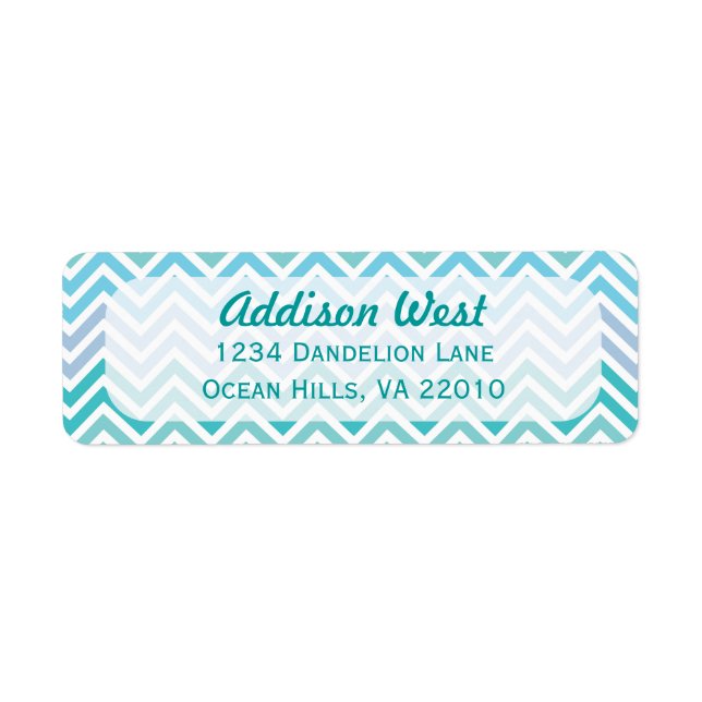 Zickzack Adressetiketten in Ocean Colors (Vorne)