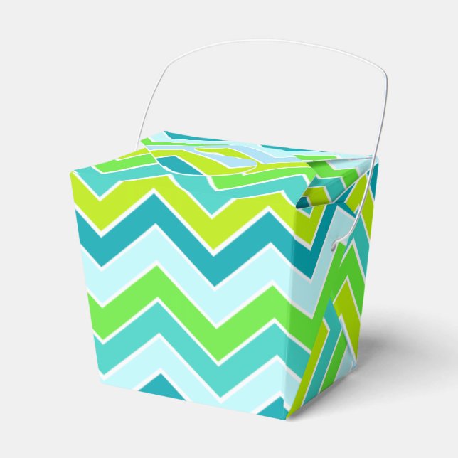 Zickzack aqua aquamarin grüne Probe Geschenkboxen Geschenkschachtel (Vorderseite)