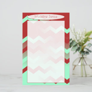Zickzack Aqua & Maroon Stationery für Handschrifte