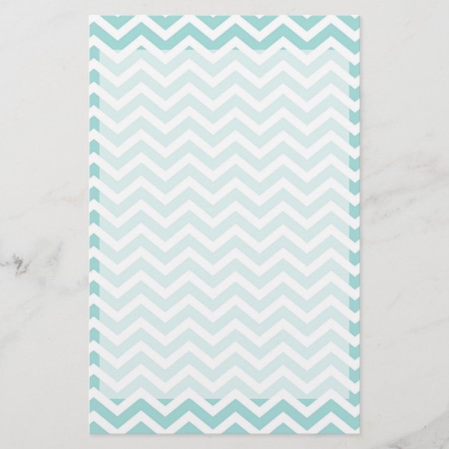 Zickzack Aqua-Muster Briefpapier (Vorderseite)