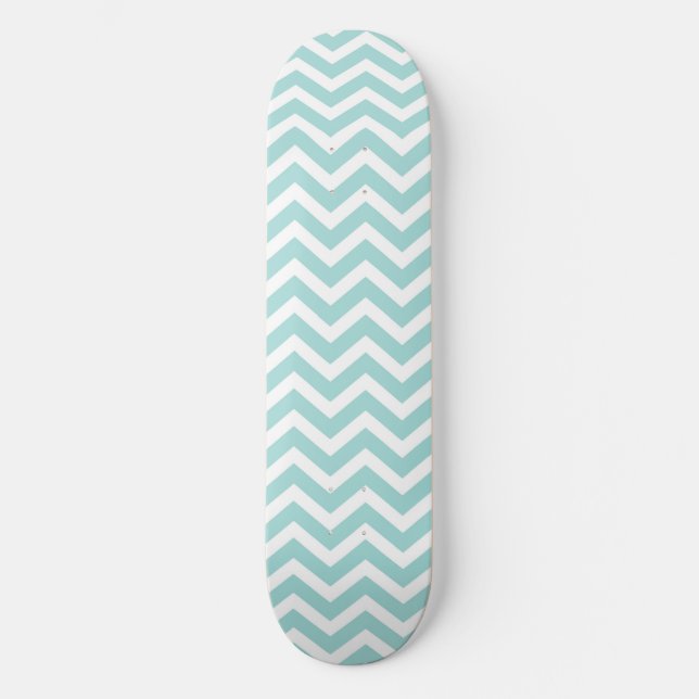 Zickzack Aqua-Muster Skateboard (Vorderseite)