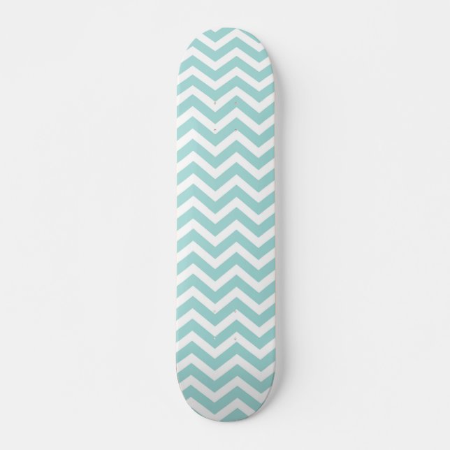 Zickzack Aqua-Muster Skateboard (Vorne)