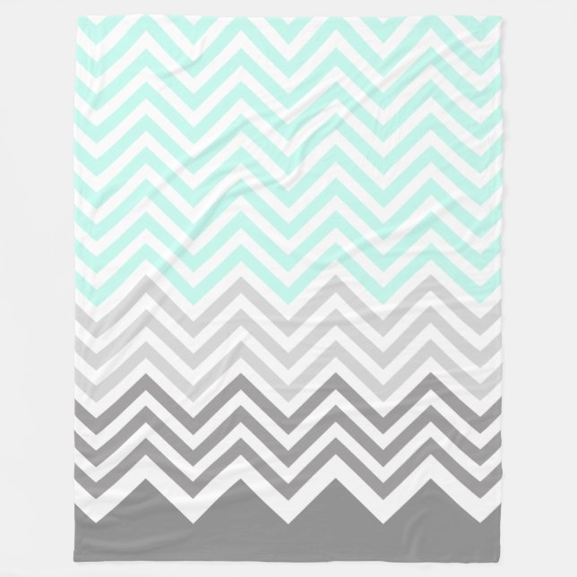 Zickzack aquamarine graue Decke (Vorderseite)