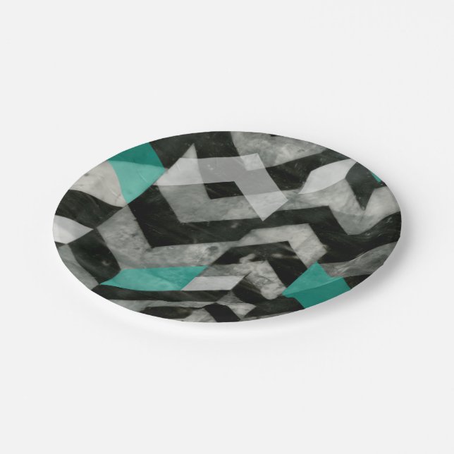 Zickzack Ausschluss II Pappteller (Schrägansicht)