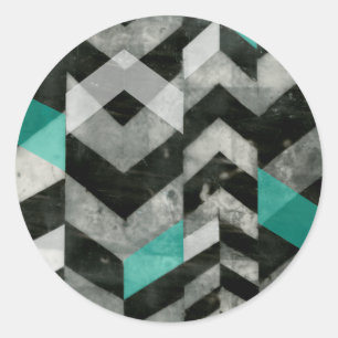 Zickzack Ausschluss II Runder Aufkleber