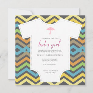 Zickzack Babydusche aus Shirt Einladung