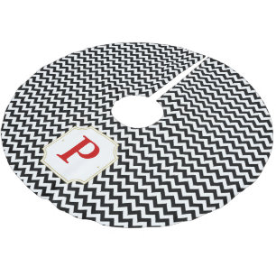 Zickzack Baum-Rock - Schwarzes Polyester Weihnachtsbaumdecke