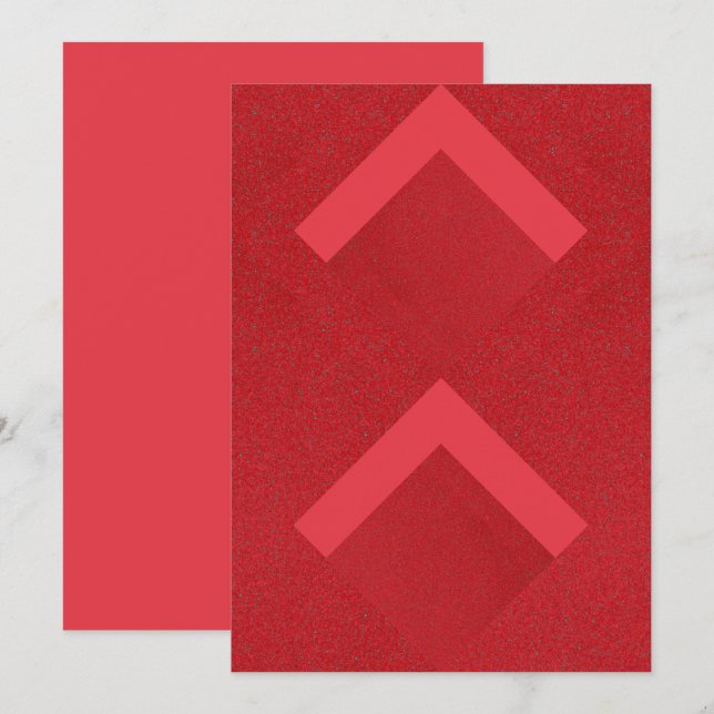 Zickzack, benutzerdefinierbares rotes Kartendesign Save The Date (Vorne/Hinten)