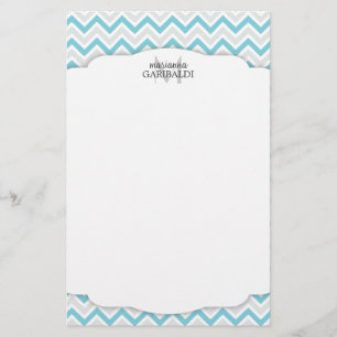 Zickzack blaues und modernes personalisiertes briefpapier