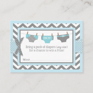 Zickzack Blue Owl Diaper Raffelticket Begleitkarte
