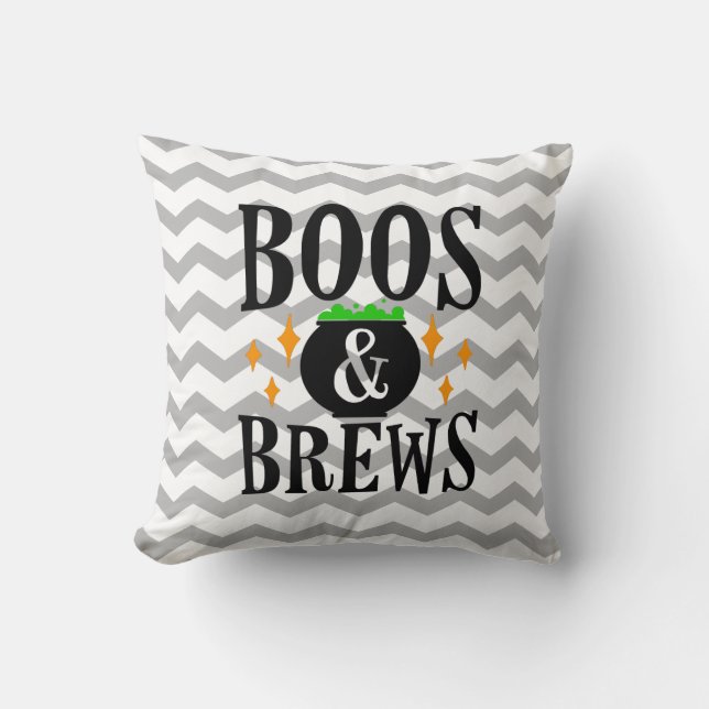 Zickzack Boos und Brews Halloween Kissen (Vorderseite)