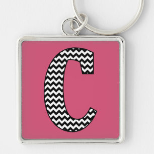 Zickzack C-Monogramm-Quadrat-Schlüsselanhänger Schlüsselanhänger