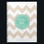 Zickzack Choose Color 80th Birthday Party GuestBoo Notizblock<br><div class="desc">Zickzack 80. Geburtstagsparty Gästebuch. Sie können die Hintergrundfarbe (Kreis) und Textfarbe (nur Name),  Schriftart,  Größe und Position ändern,  indem Sie auf die Schaltfläche Anpassen klicken.</div>