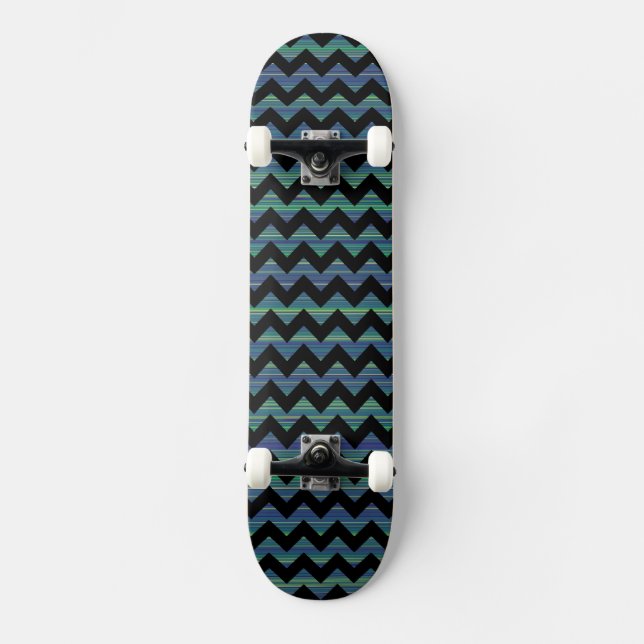 Zickzack coole Streifen Skateboard (Vorderseite)