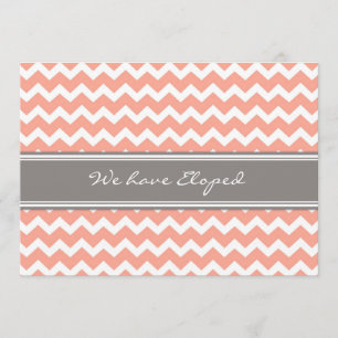 Zickzack Coral Gray Elopement Announctions Cards Ankündigung