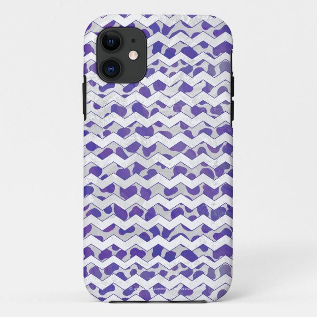 Zickzack Dalmatiner Lila und weiß Case-Mate iPhone Hülle (Rückseite)