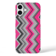 Zickzack Design iPhone Case in Rosa und Grau