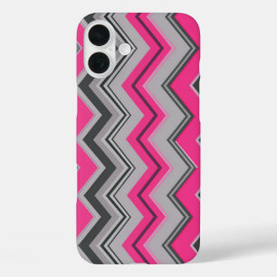 Zickzack Design iPhone Case in Rosa und Grau