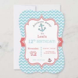 Zickzack Druck Ankergeburtseinladung Einladung