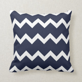Zickzack, entwarf Marine-Blau Throw-Kissen Kissen