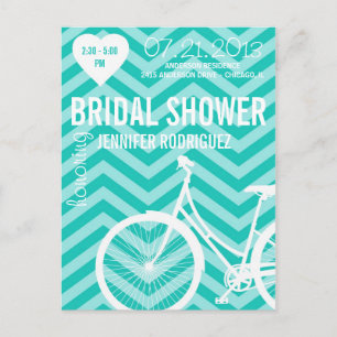 Zickzack Fahrrad Bridal Polterabend Postkarte