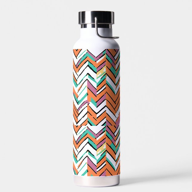 Zickzack Farbherringbone-Muster Trinkflasche (Links)