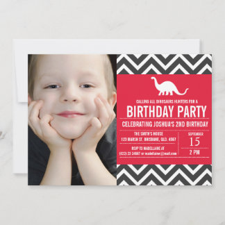Zickzack Foto zum Geburtstag Einladung
