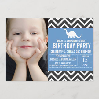 Zickzack Foto zum Geburtstag Einladung