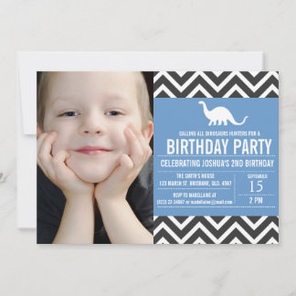 Zickzack Foto zum Geburtstag Einladung