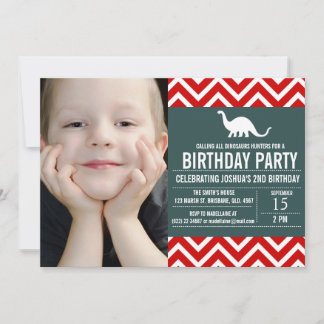 Zickzack Foto zum Geburtstag Einladung