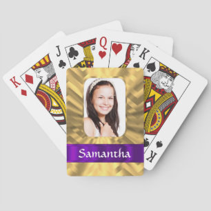 Zickzack Fotovorlage Gold Spielkarten