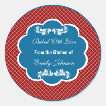 Zickzack gebacken mit Liebe Aufkleber Geschenketik