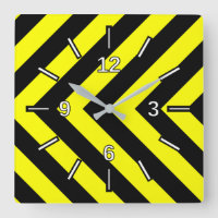 Zickzack-gelbe Pattern-Uhr