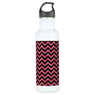 Zickzack Glitzer-Look Edelstahlflasche