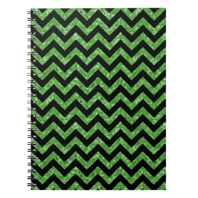 Zickzack Glitzer Look Notebook Notizblock (Vorderseite)