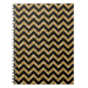 Zickzack Glitzer Look Notebook Notizblock