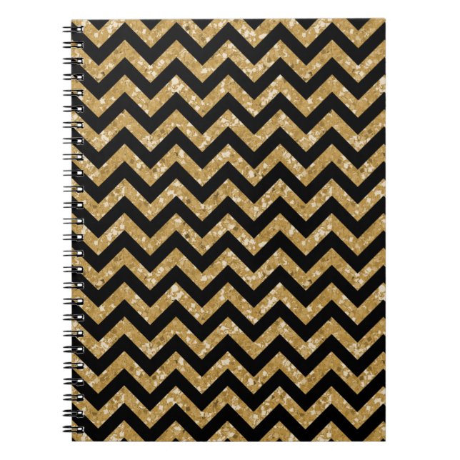Zickzack Glitzer Look Notebook Notizblock (Vorderseite)