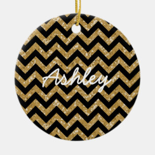 Zickzack Glitzer Look Ornament