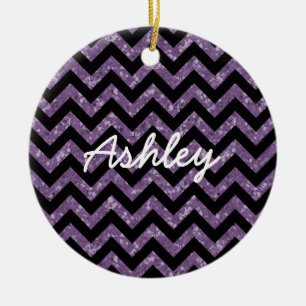 Zickzack Glitzer Look Ornament
