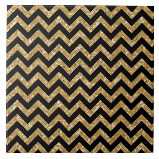Zickzack Glitzer Look Tile Fliese (Vorderseite)