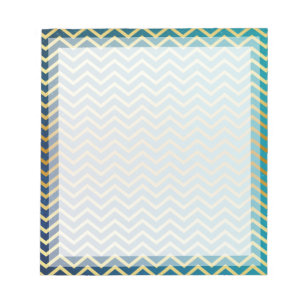 Zickzack Gold Aquamarin Boarder Foto Notizblock