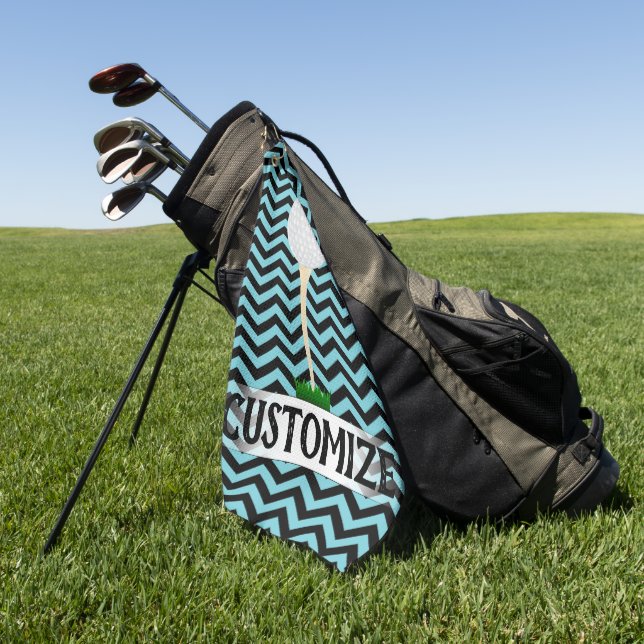 Zickzack Golfer-Handtuch mit individueller Textur  Golfhandtuch (Gras)