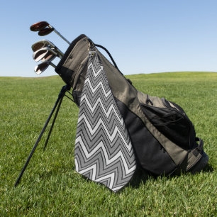 Zickzack graue und schwarze Skizze Golfhandtuch